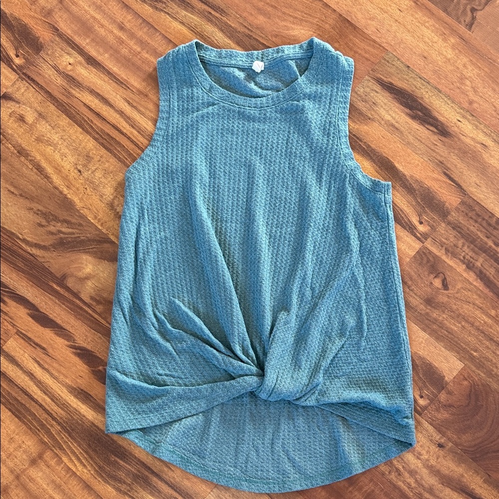 Sleeveless Teal/Blue Textured Women's Tank Top sz S